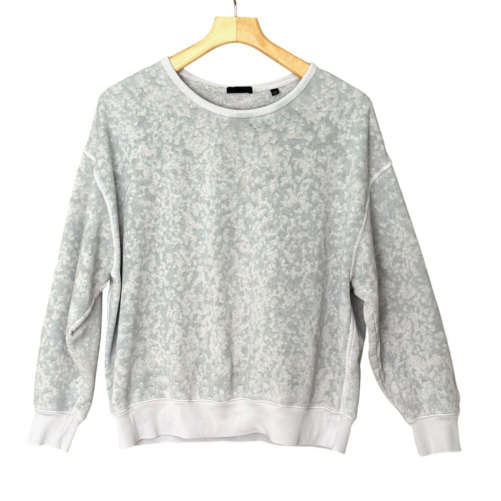 ATM Anthony Thomas Melillo Watercolor Camo Grey Green Crewneck Sweatshirt Sz M